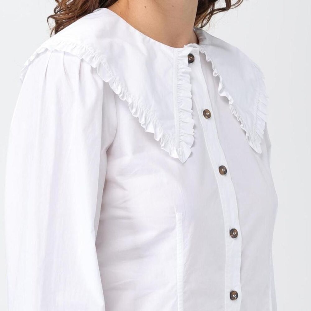 Ganni Women's White Blouse